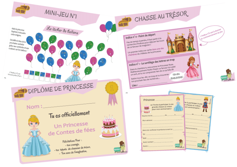 Chasse au trésor - Une fête magique de princesse (7/10 ans)