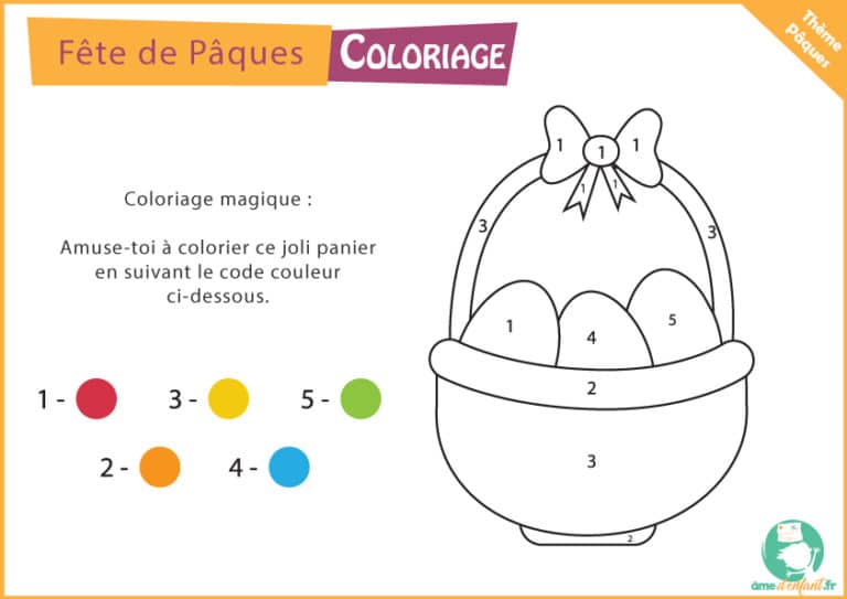 Coloriage Panier de Pâques