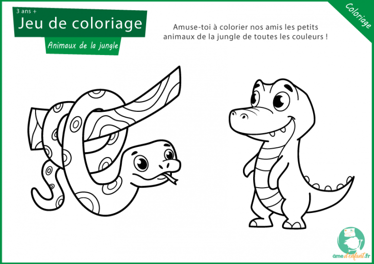 Coloriage des Animaux de la Jungle (3 pages !)