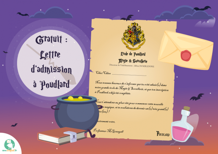 Harry Potter : Lettre d'Admission à Poudlard (gratuite)
