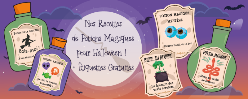 Lot De 50 Étiquettes Autocollantes Halloween Potion Magique - Autocollants PVC Imperméables Pour Bouteilles Et Décorations
